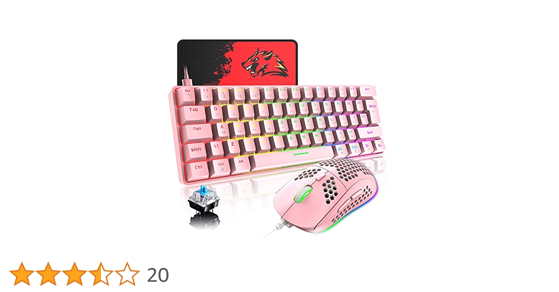 Amazon | MAMBASNAKE 60%ゲーミングキーボードマウスセット